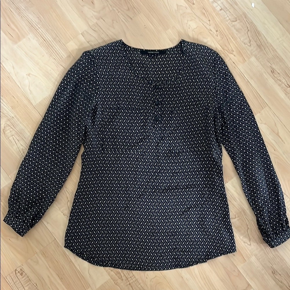 Elegant Women's Silk Blouse with Graphic Design